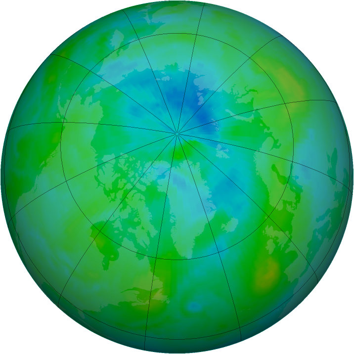 Arctic ozone map for 22 August 2000